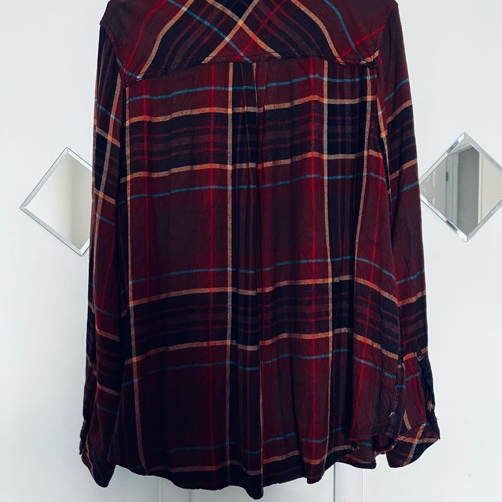 Casa Cabana women’s plaid Button-Up  winter Shirt size XL brown - Picture 2 of 4
